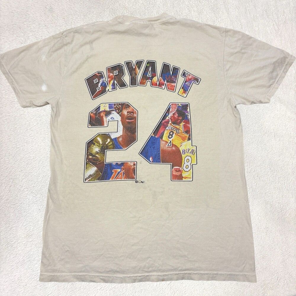 Comfort Colors Kobe Bryant BLACK MAMBA T Shirt Mens M Beige Los Angles Lakers